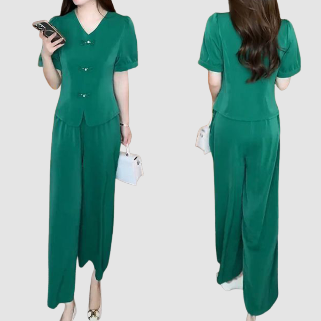 Elsie™ Elegant Short-Sleeve Two-Piece Set
