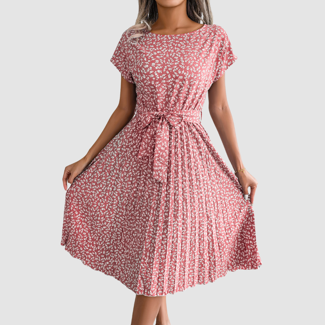 Lina™ Short Sleeve Floral A-Line Dress