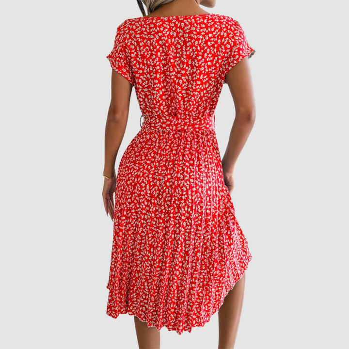 Lina™ Short Sleeve Floral A-Line Dress