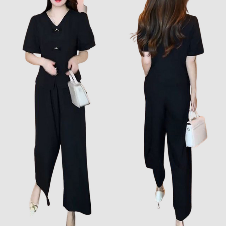 Elsie™ Elegant Short-Sleeve Two-Piece Set