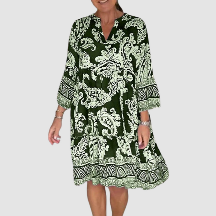 Vivian™ V-Neck Floral Print Dress