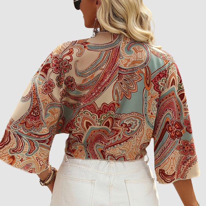 Amelia™ Elegant Boho Crop Blouse