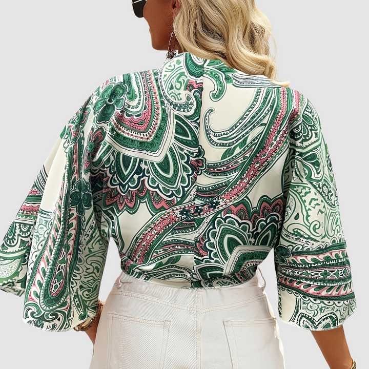 Amelia™ Elegant Boho Crop Blouse