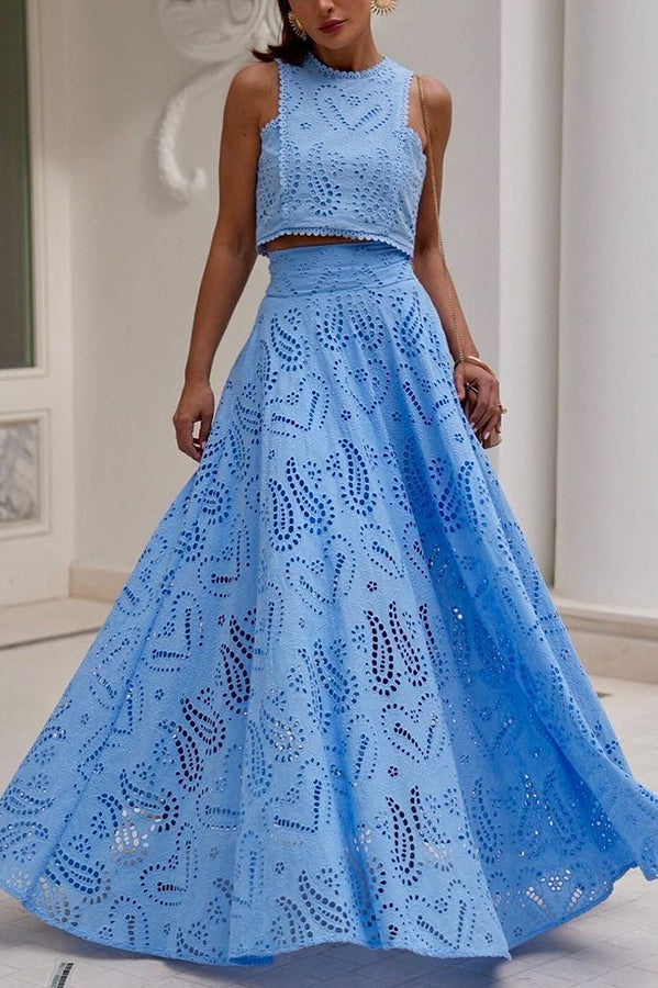 Larissa™ Embroidered Top & High-Waist Maxi Skirt Set